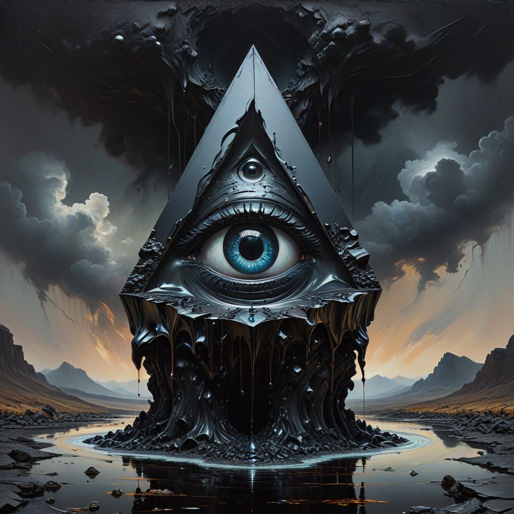 Enigmatic Obsidian Eye Pierces Darkened Skies
