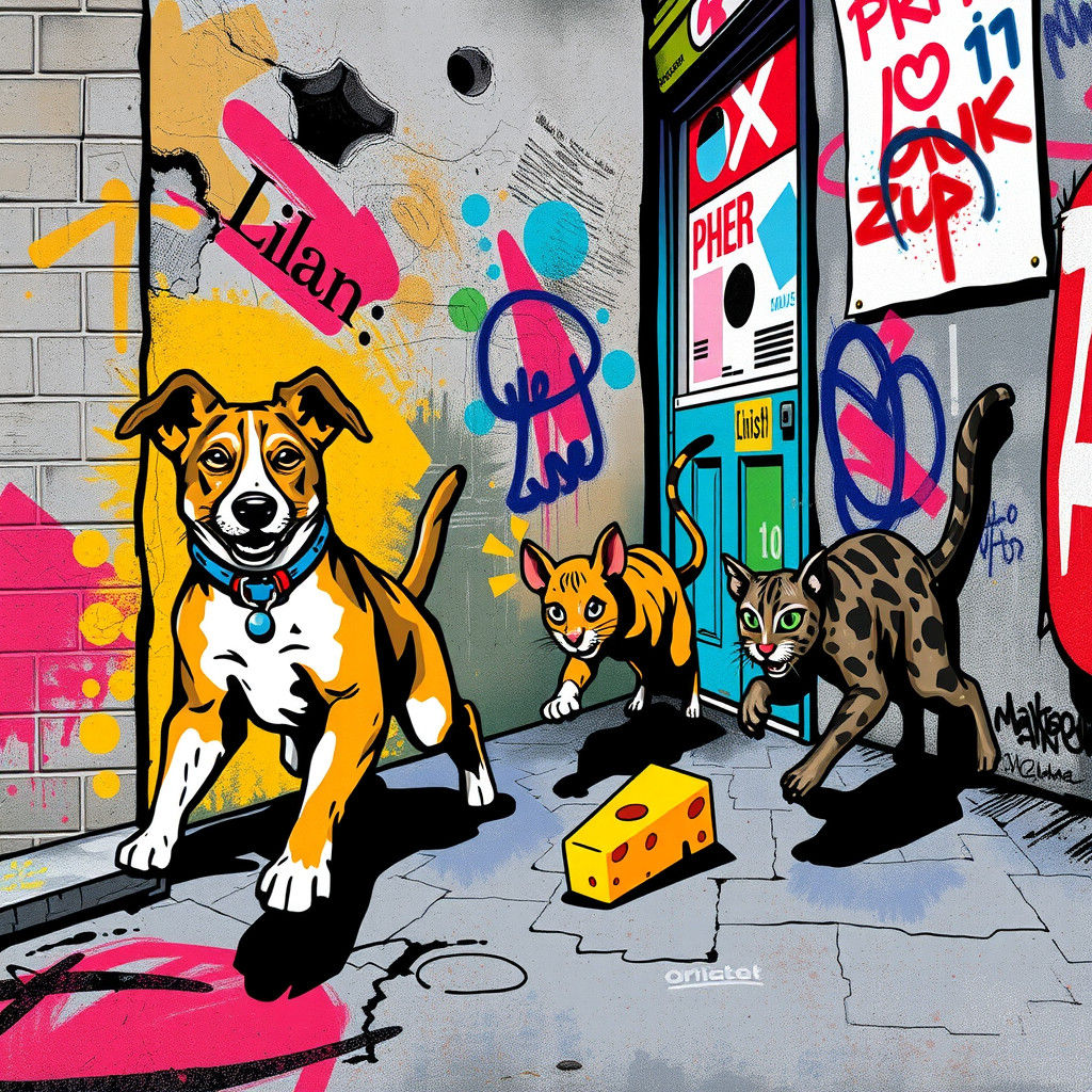 Urban Canvas Unleashed: Colorful Chaos in City Alleyway