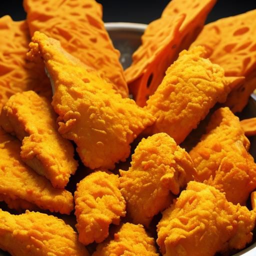 Vibrant Pop Art Chicken Devours Doritos