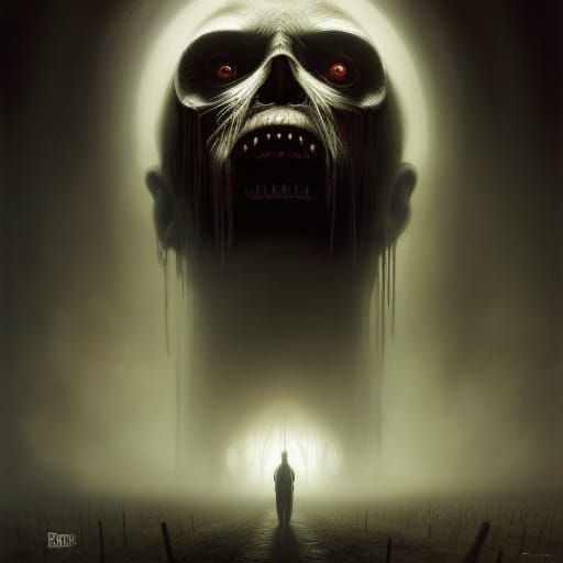 Horror Icon in Dark, Moody Art