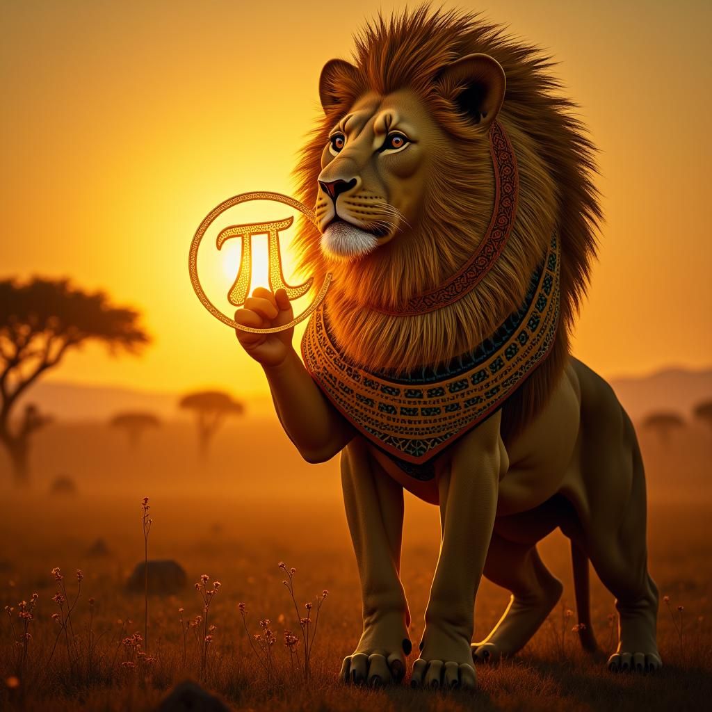 Golden Pi Symbol Inspires Prosperity in Ethiopian Savannah