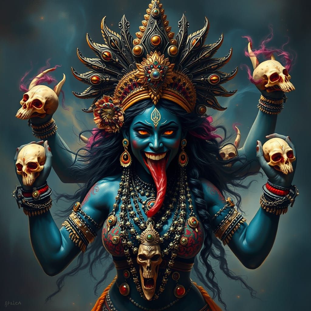 Dancing Kali in Dreamy, Fantastical Portrait