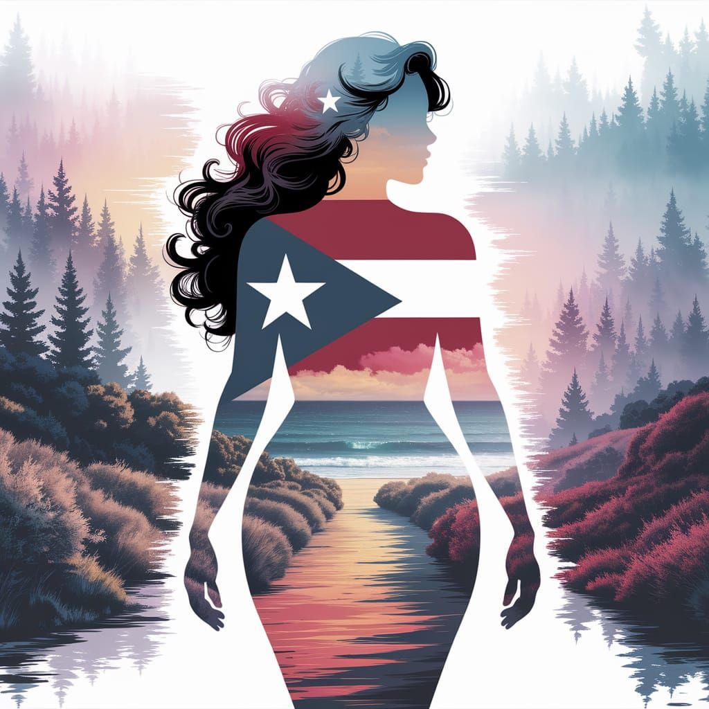 Puerto Rican Goddess Rising Above the Ocean