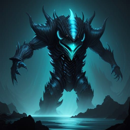 Cyberpunk Crab Slices Through Dark Oceanic Depths