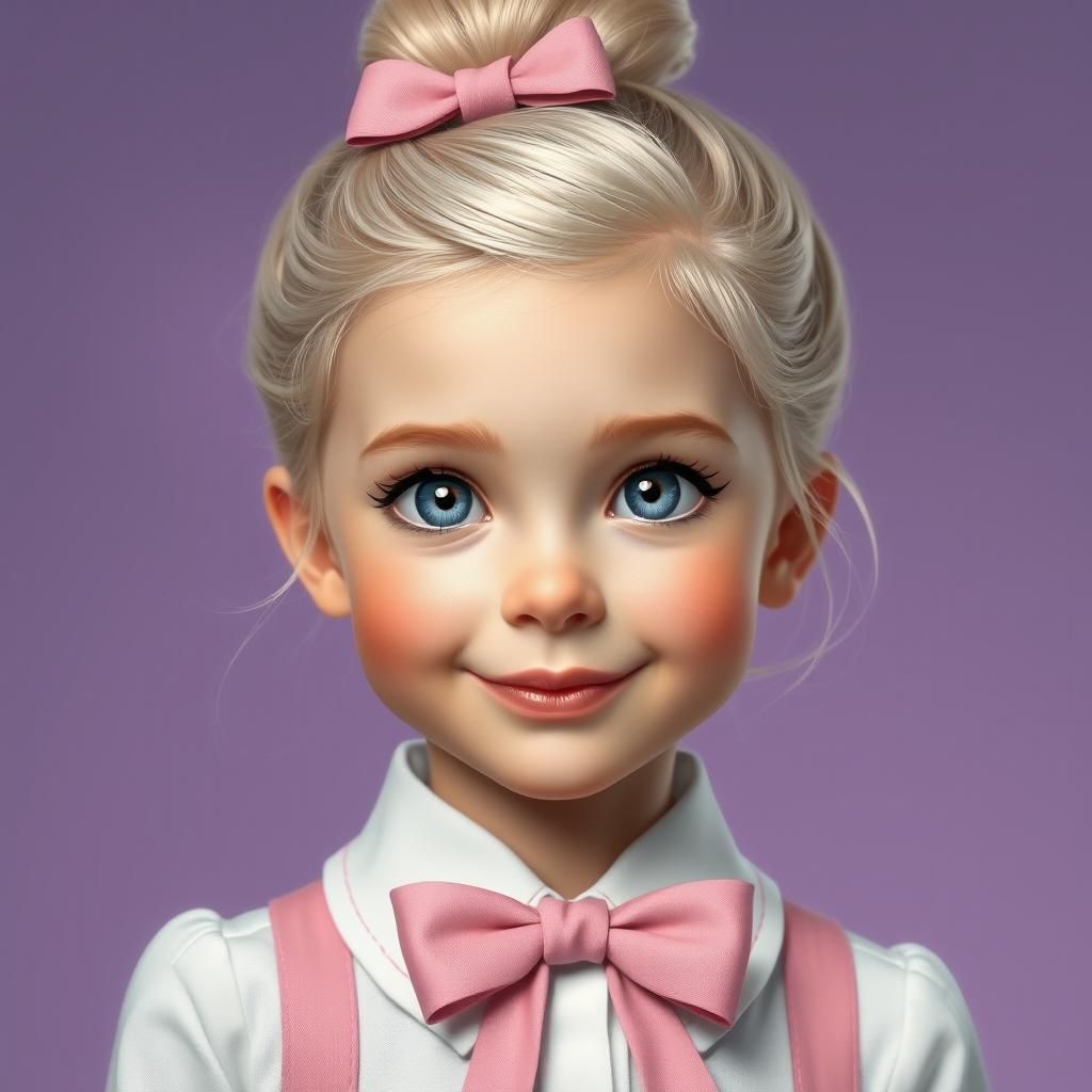 Sassy 9-Year-Old Girl in Whimsical Disney-Inspired School Un...