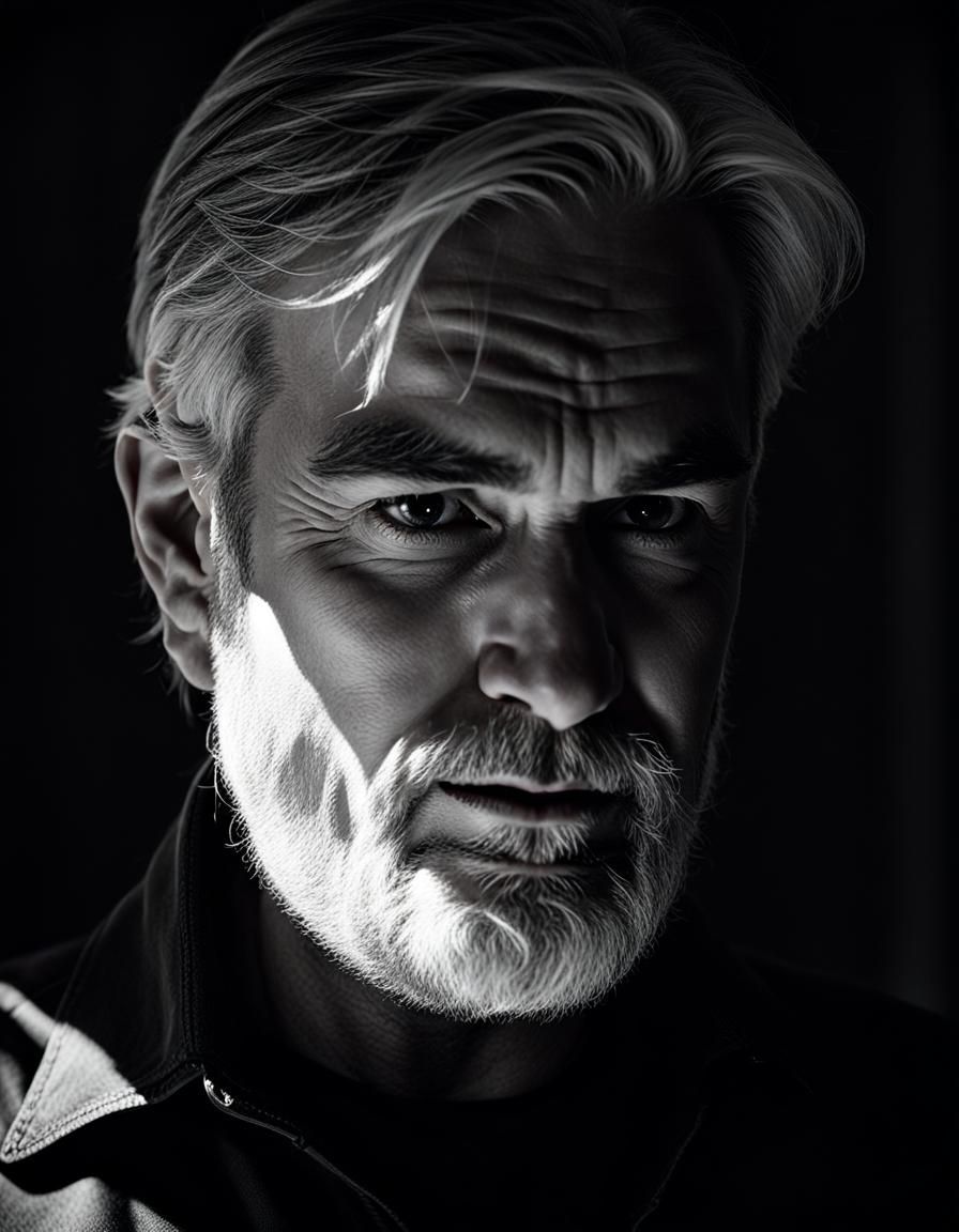 Classic Portrait of a Bearded Man in Chiaroscuro