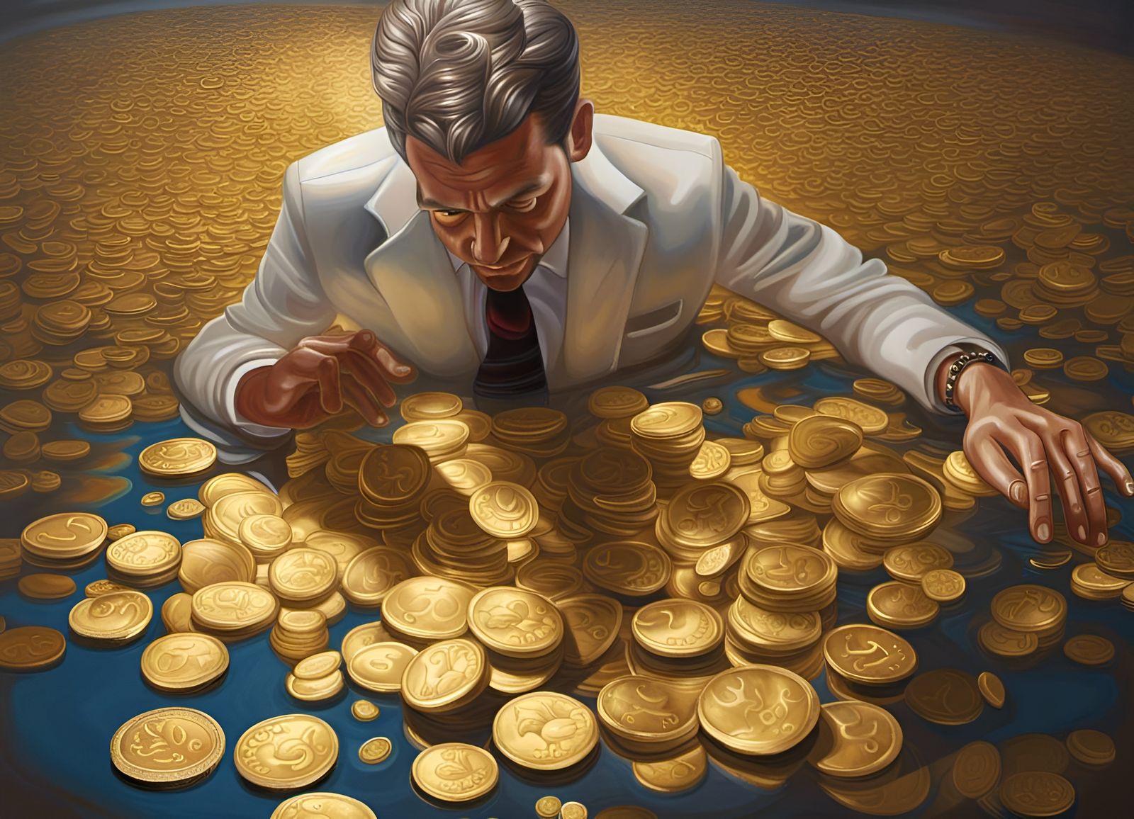 Luxurious Portrait in Hyperdetailed Oil on Canvas Style