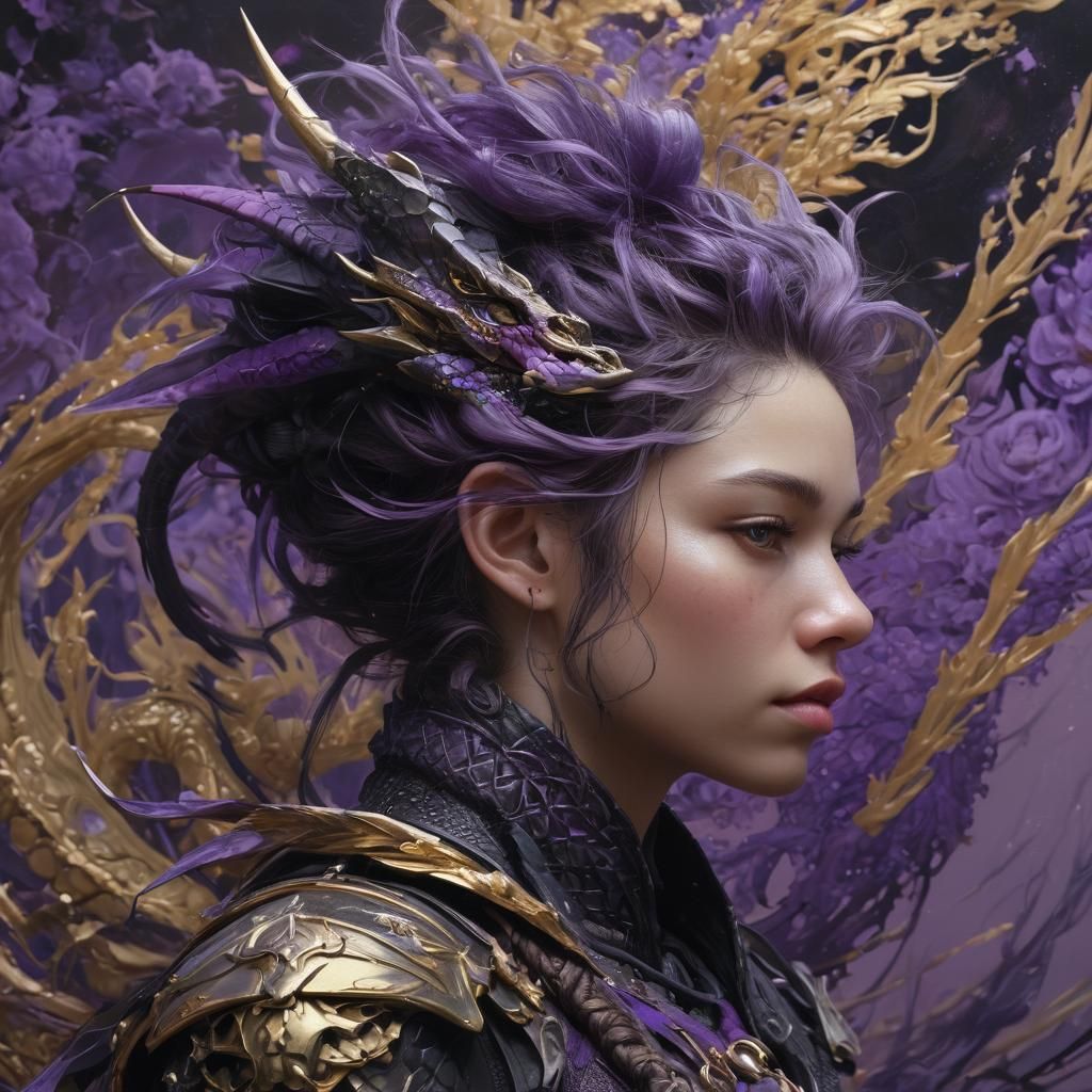 Ethereal Fantasy Portrait in Cyberpunk-Inspired Style