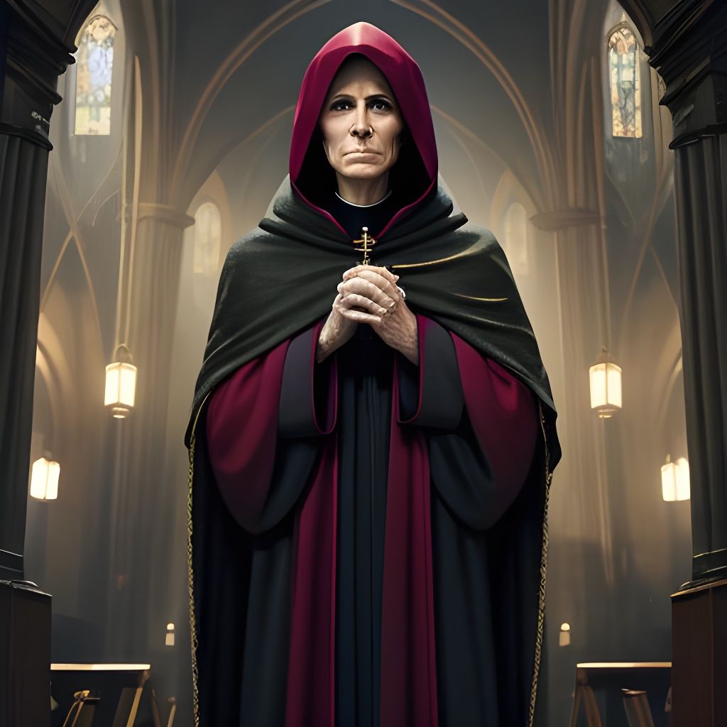 Parish Spinster Enveloped in Divine Radiance