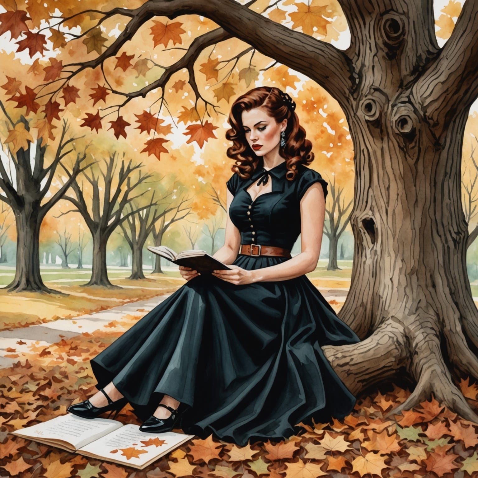 Mystical Fall Musings in Watercolor