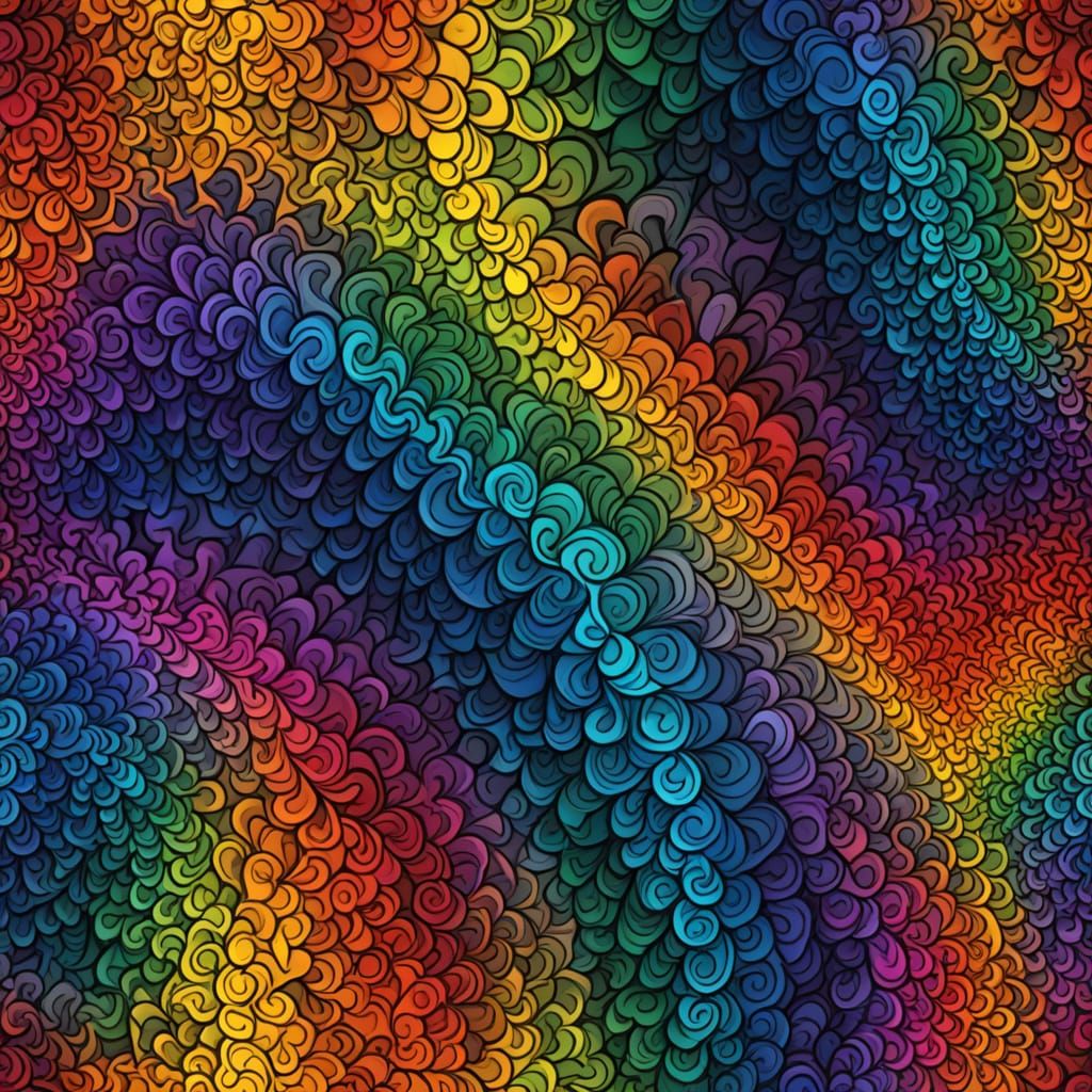 Rainbow Fractal Gradient with Textural Detail