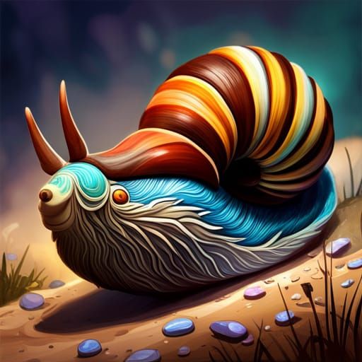 Surreal Snail Reveals Vibrant Shell in Triadic Colors