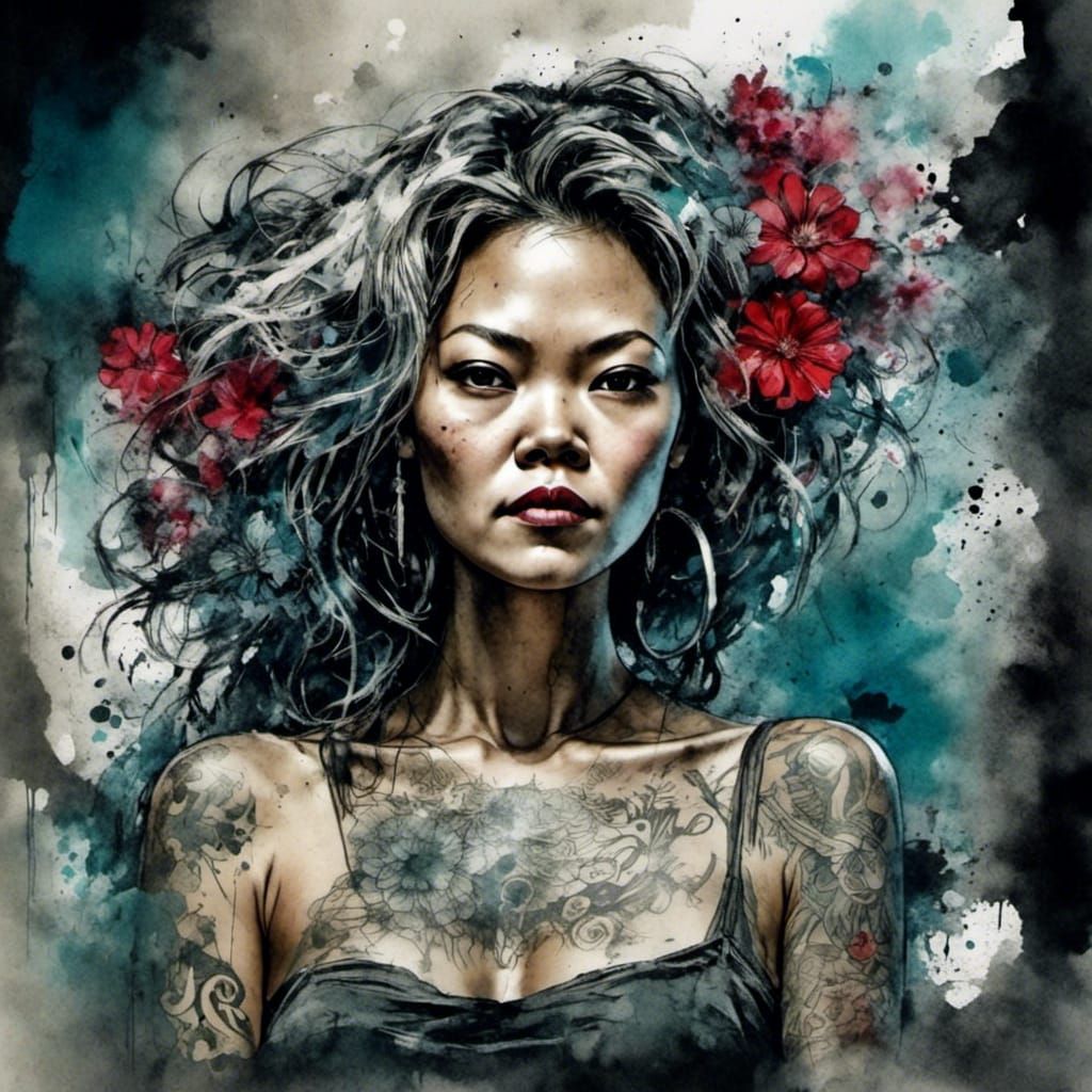 Vibrant Grunge Beauty of a Maori Girl