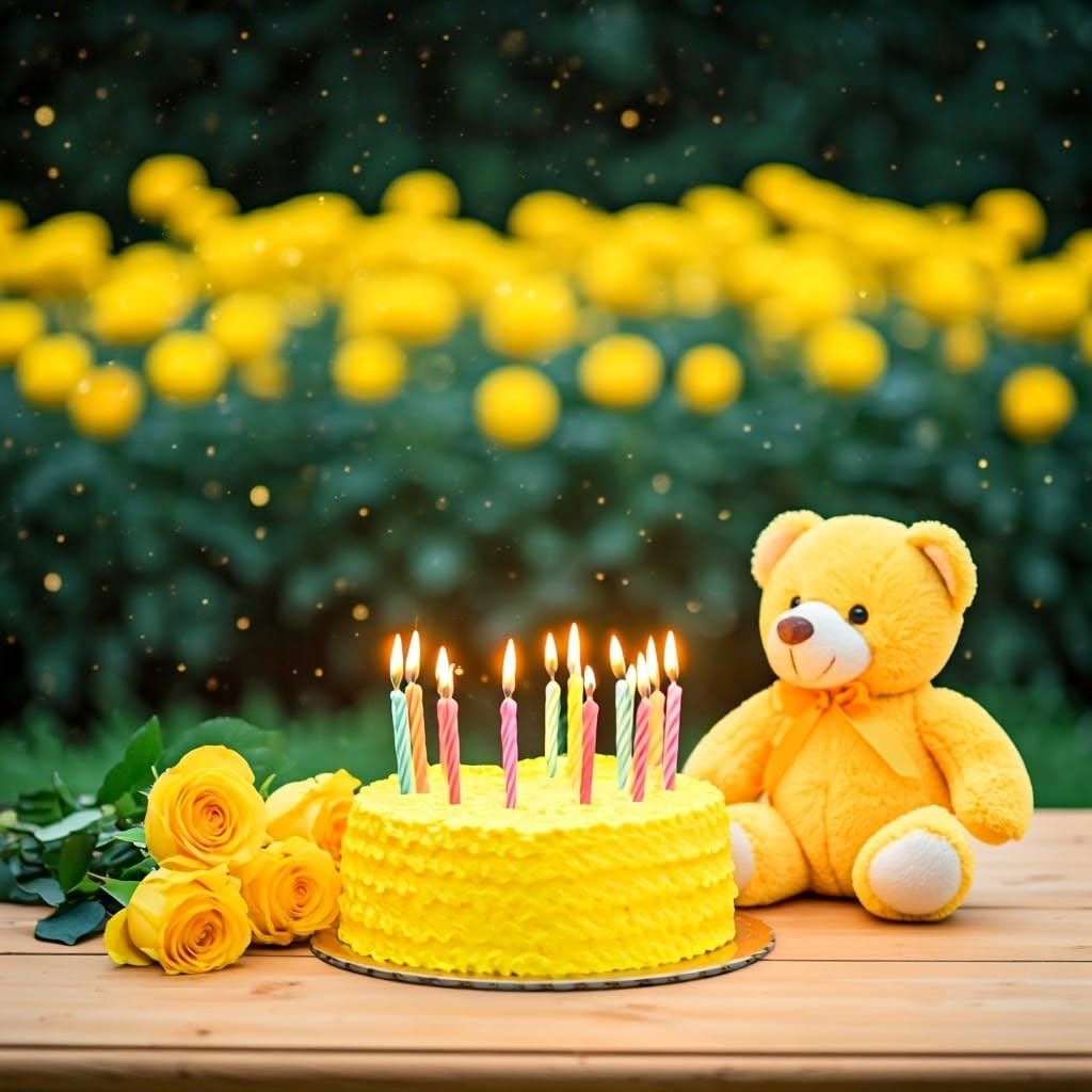 Vibrant Yellow Garden Party in Warm Cinematic Lighting