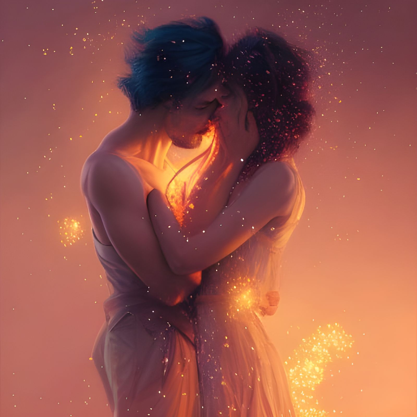 Love in Vibrant Fireworks