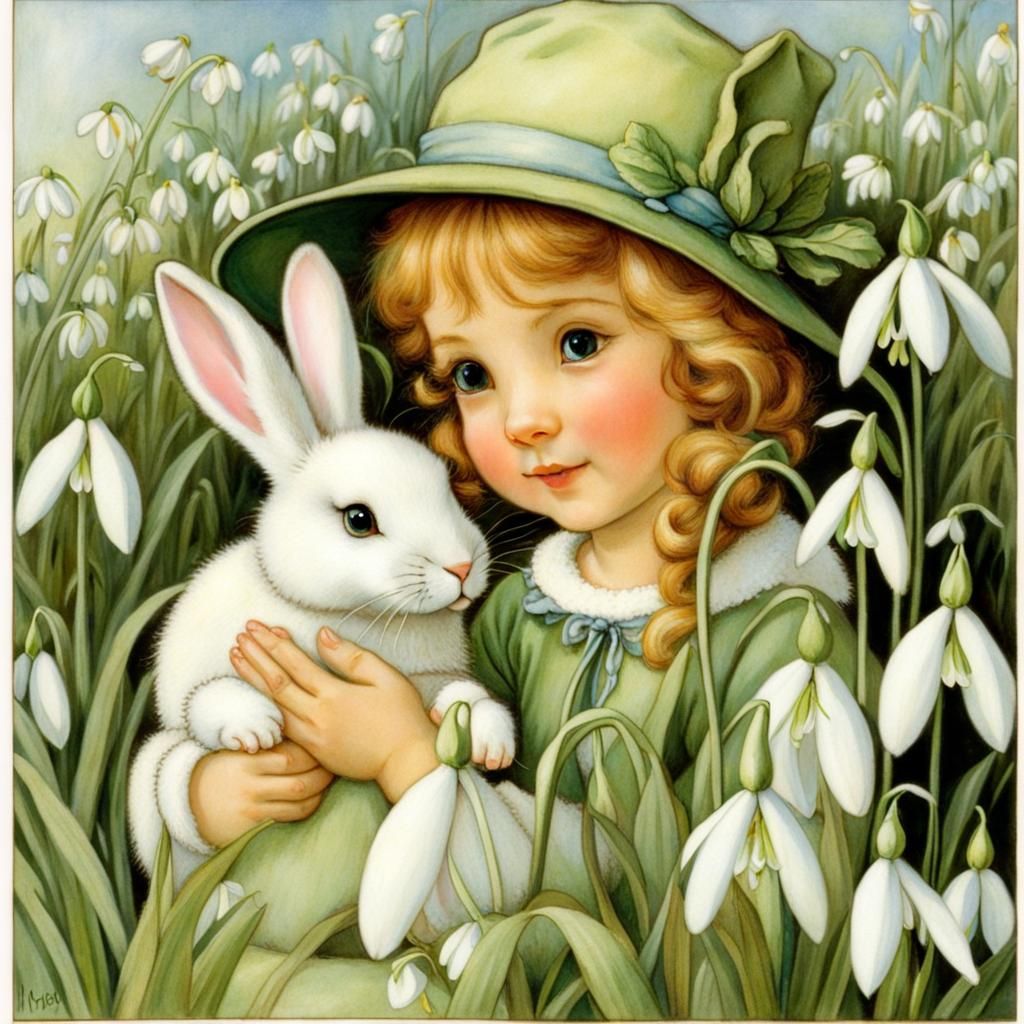 Fairy Amongst Snowdrops in Whimsical Wonderland