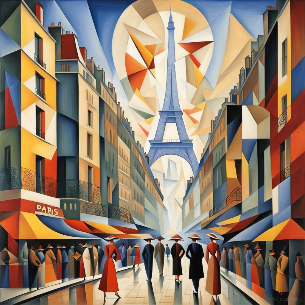 Paris in Vibrant Cubist Art