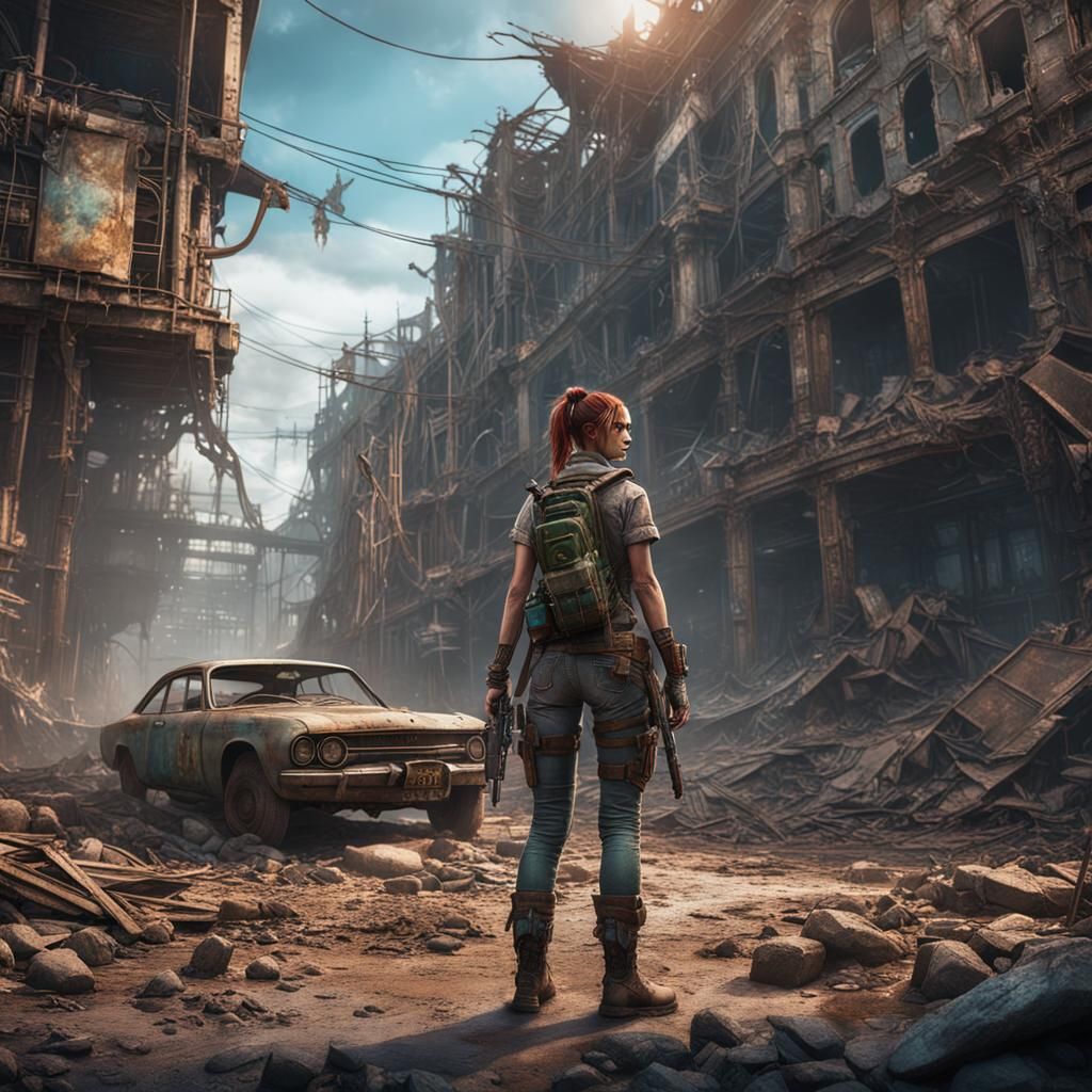 Ethereal Apocalypse Goddess in Vivid Hues