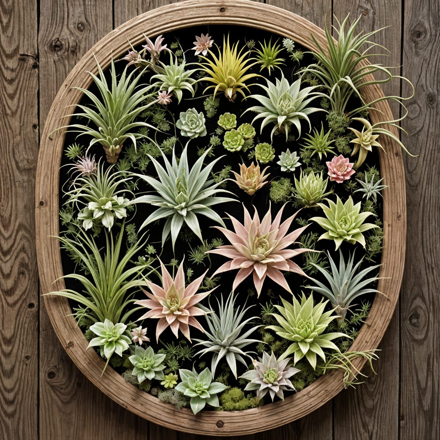 Exotic Tillandsia Hanging Garden in Vibrant Bloom