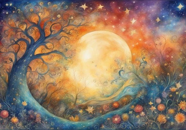 Ethereal Gothic Dreamscape in Watercolor