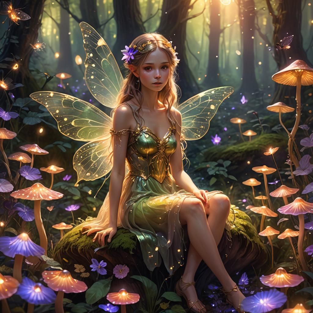 Whispering Fairy Amidst Enchanted Bloom