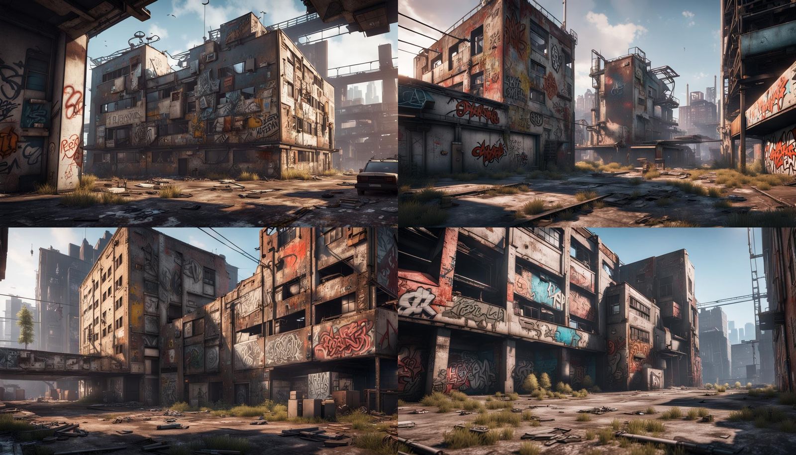 Cyberpunk Cityscape, 3D Videogame-Style, Intricately Detaile...