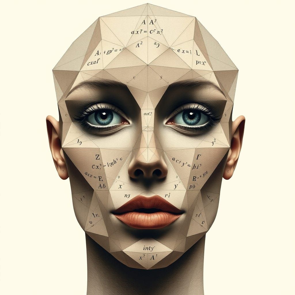 Geometric Human Portrait in Mathematically Exact Symmetry