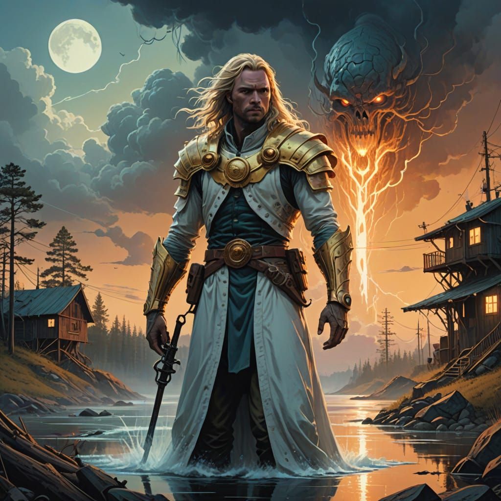 Majestic Angelic Being in Classic Fantasy Style