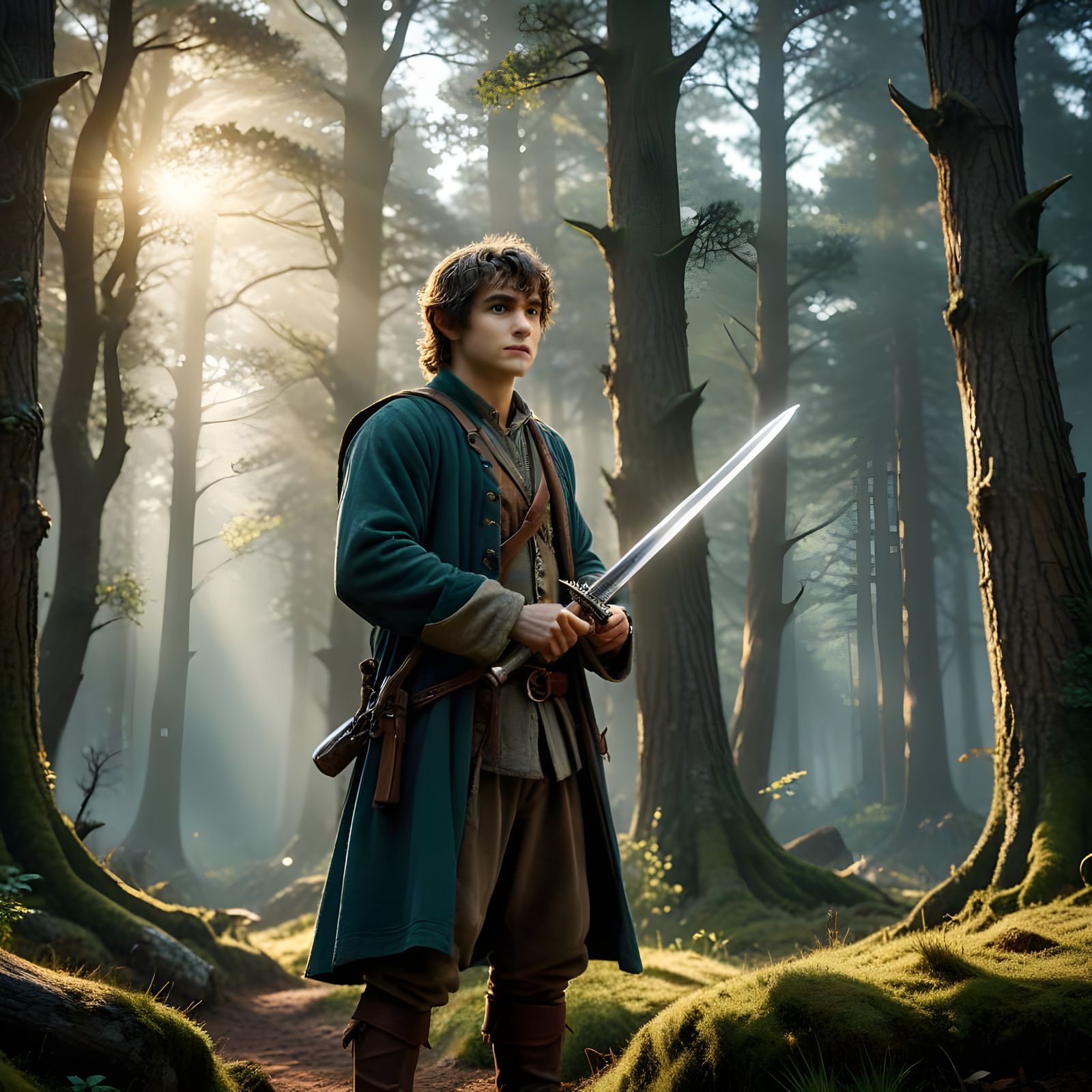 A Moment of Enchanted Adventure with Elvish Sword in Hand