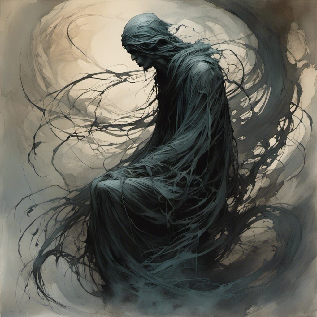 Ethereal Surrender in Dark Fantasy