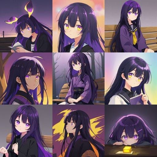 African American College Girl in Vibrant Flannel, Manga-Insp...