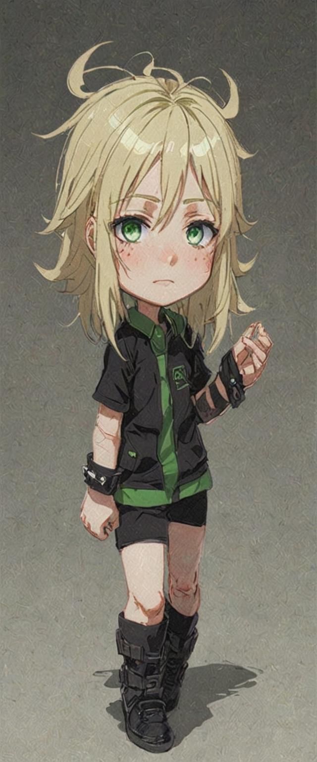 Anime Goddess with Haunting Scars and Cinematic Lighting