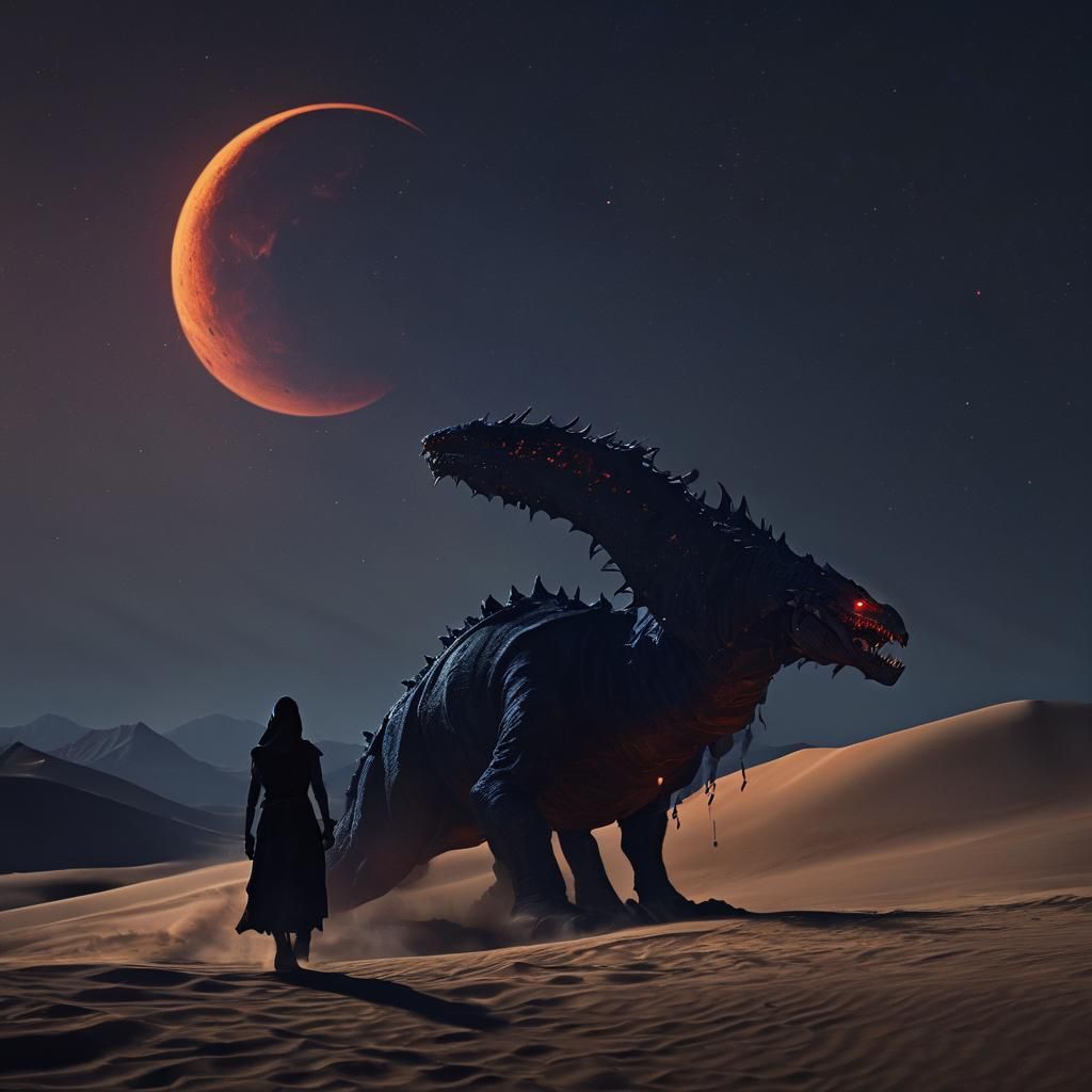 Surreal Nightmare Emerge from Sahara Sands in Dark Fantasy A...