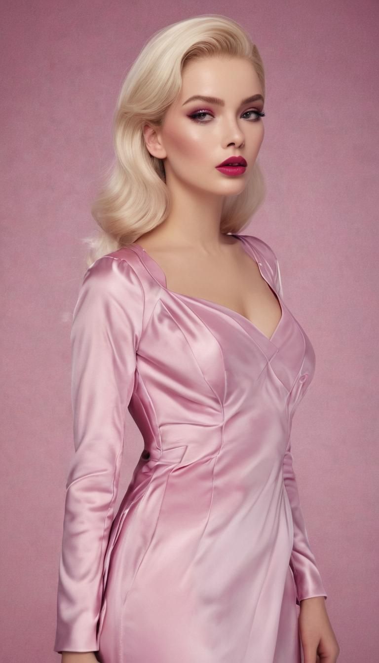 Vibrant High-Fashion Portrait of a Young Woman in Exquisite....