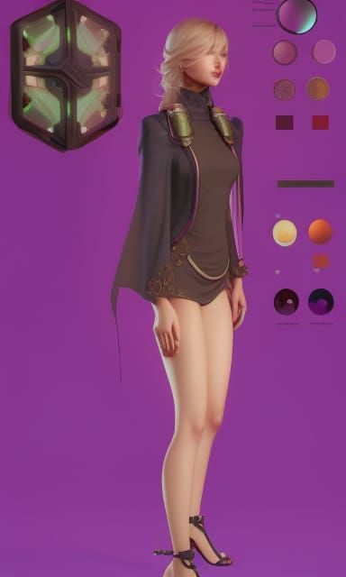 Ethereal Superheroine Portrait in Triadic Colors