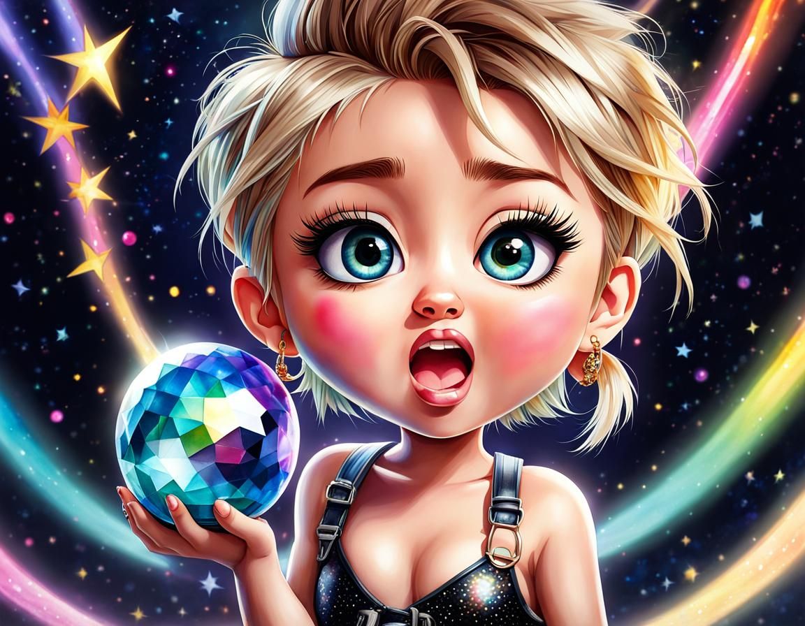 It's Chibi Miley Cyrus and her little wrecking ball