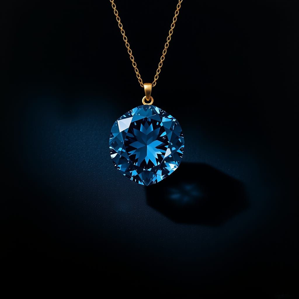 Ethereal Hope Diamond Portrait in Dramatic Still-Life Style