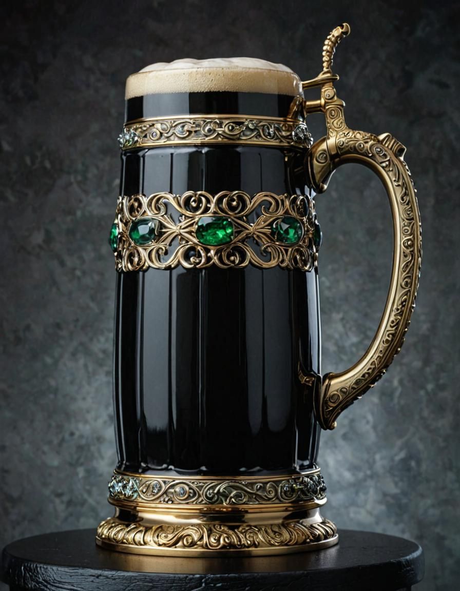 Glowing Tankard on Octoberfest Pedestal, in Impressive Hyper...