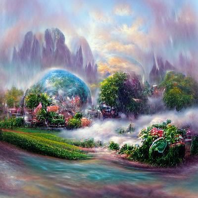 Fantasy Paradise in Ethereal Fog