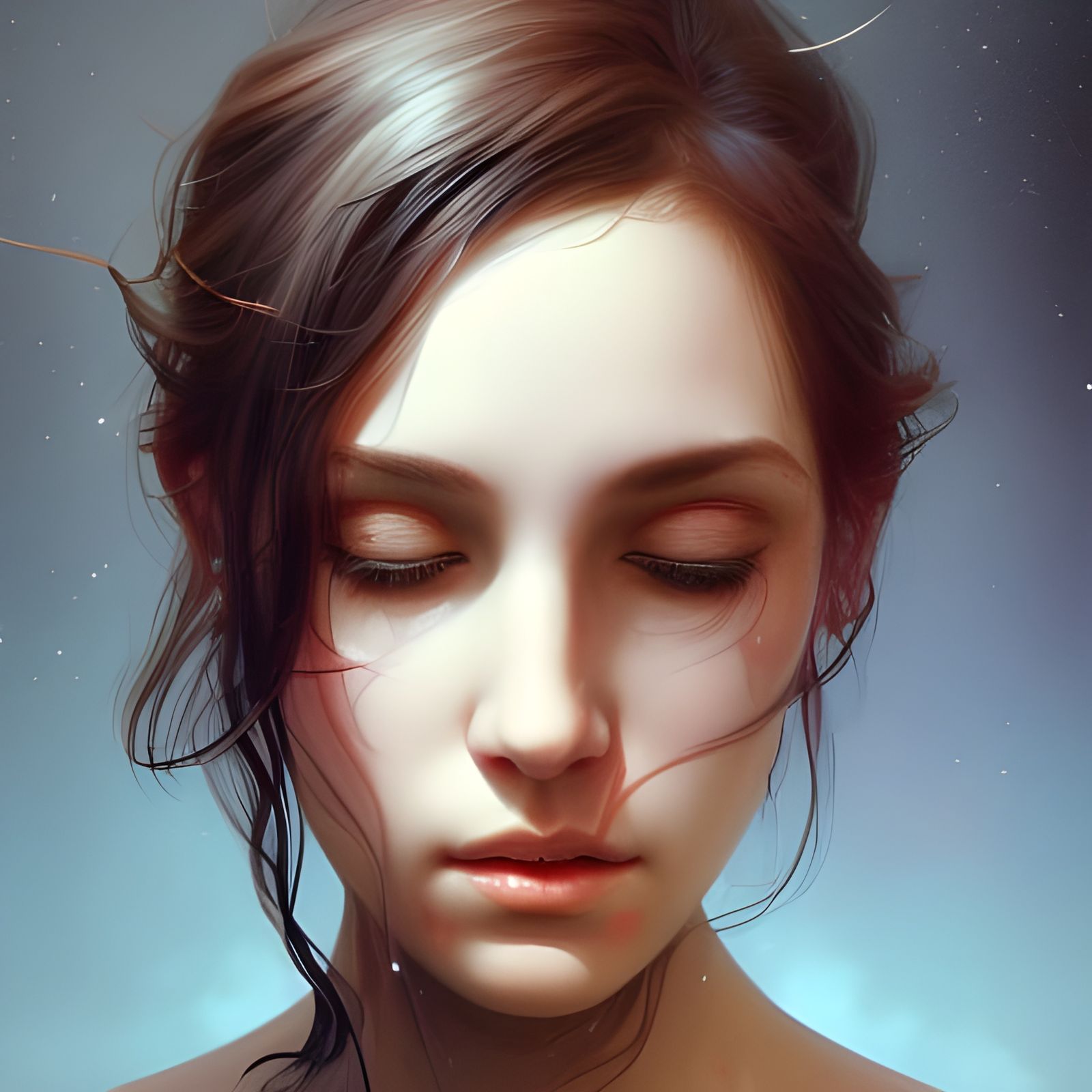 Woman in a Glow of Melancholy Realism