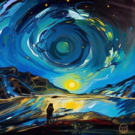 Stunning Starry Night Sky with Epic Mountain Lion Reflection