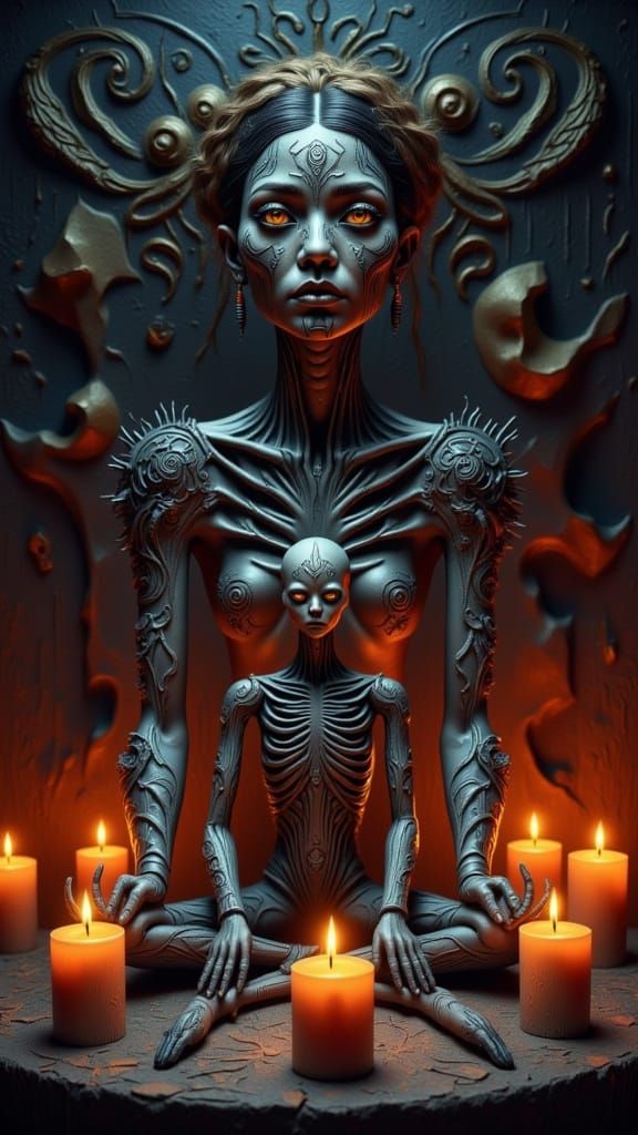 Voodoo Doll on Altar: Detailed Matte Painting