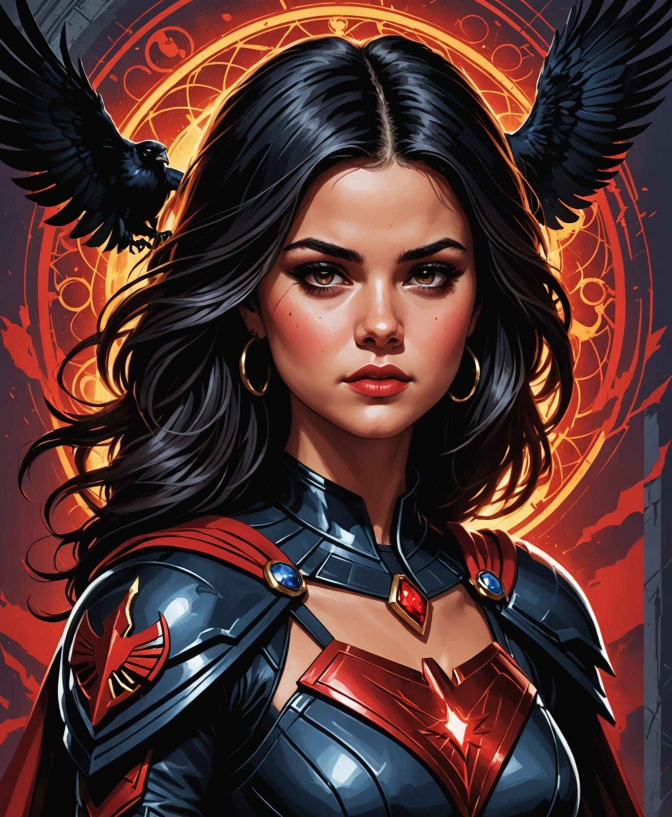 Selena Gomez as Raven: Cinematic Superheroine Portrait