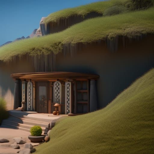 Fantastical Miniature Dollhouse: Detailed Matte Painting