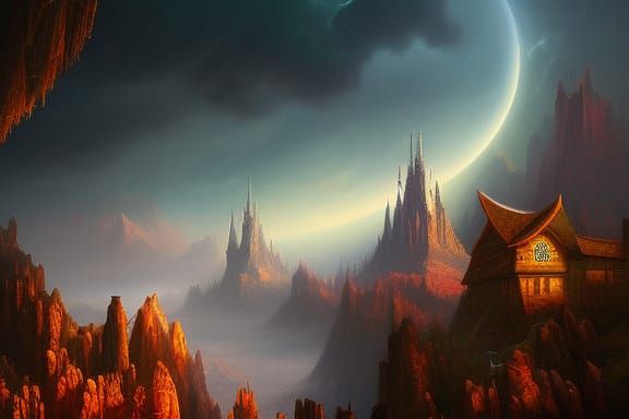 Eldritch Phenomenon on Mount Olympus: Fantasy Concept Art