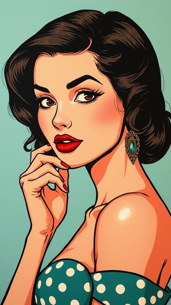 Lady in Perfect Form, in a Kusama-Inspired Comic Art Style