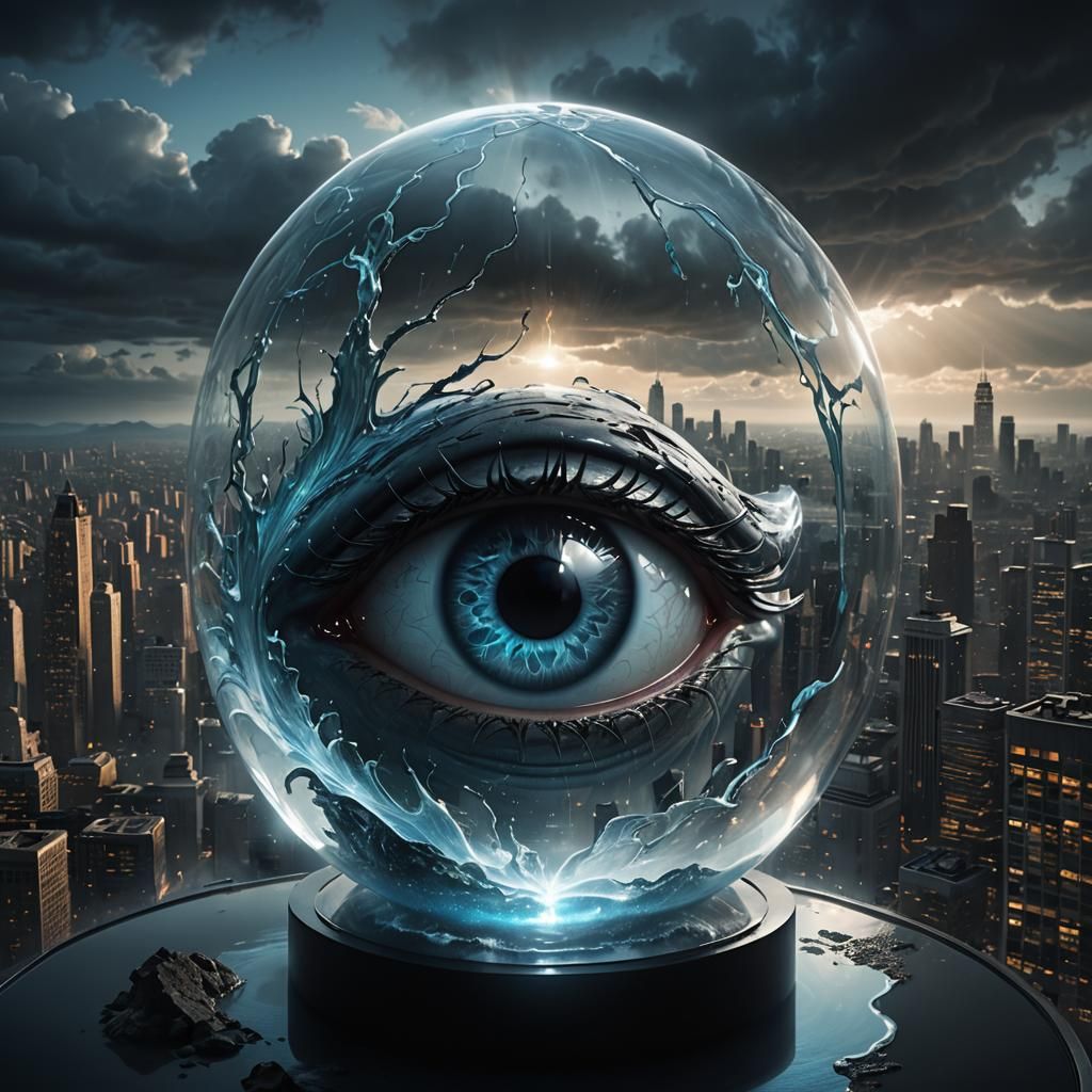 Ethereal Glass Sculpture Illuminates Futuristic Cityscape