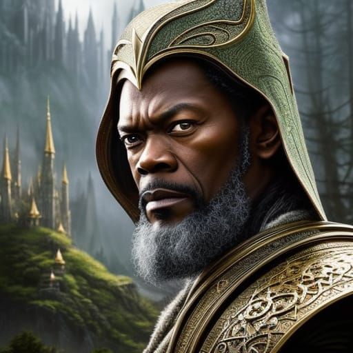 Intricate Elf Portrait in Lord of the Rings Style