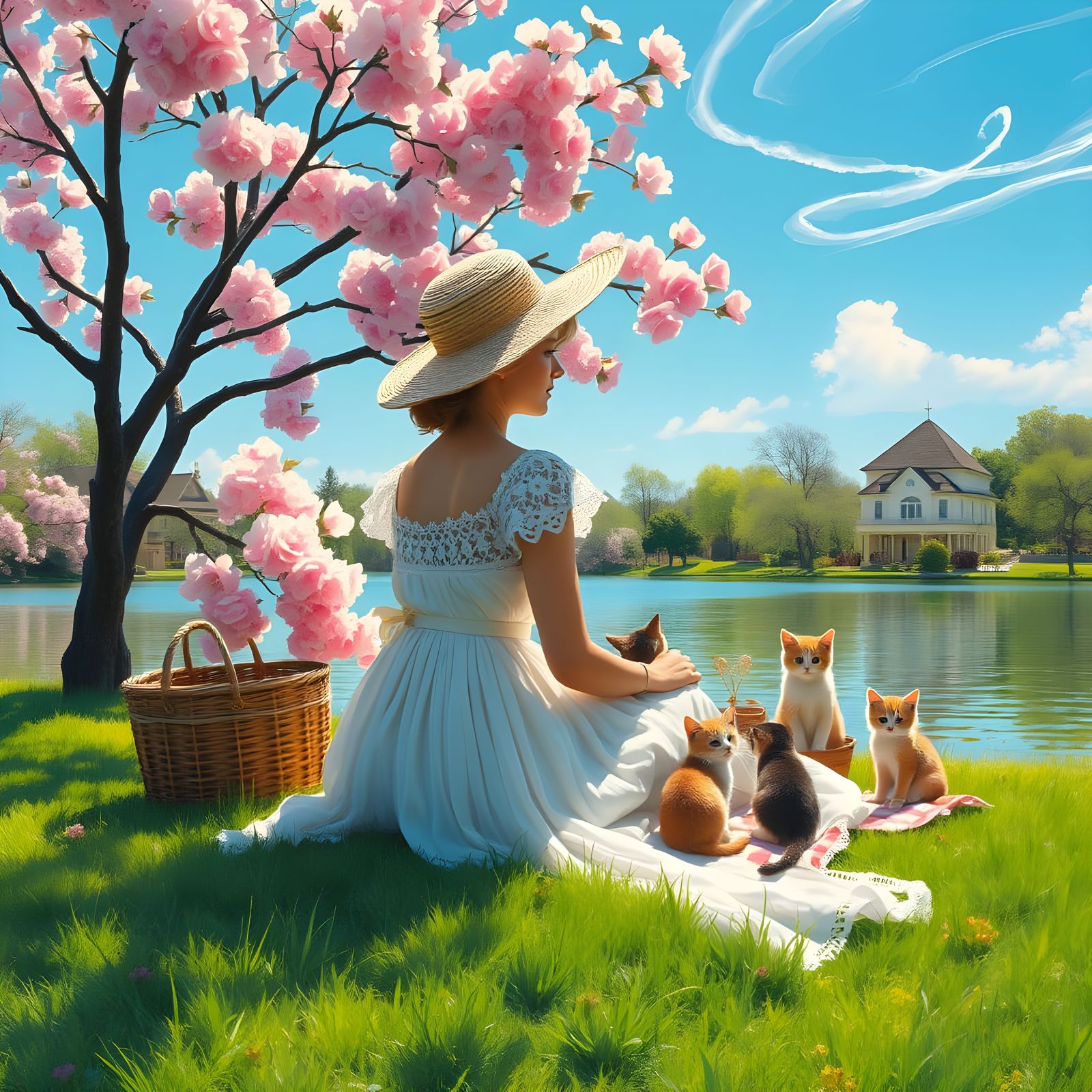 Ethereal Spring Serenade in Vibrant Impressionist Style