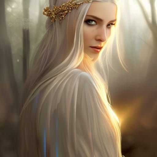 Ethereal Galadriel in Lothlorien Forest